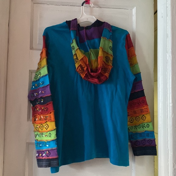 funky hippie patchwork hoodie! - Picture 2 of 3